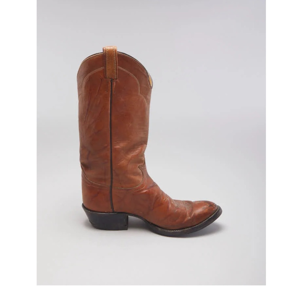 Tony Lama 5084 Mens Cognac Brown Leather Cowboy Western Boots Size 8 EE Wide USA